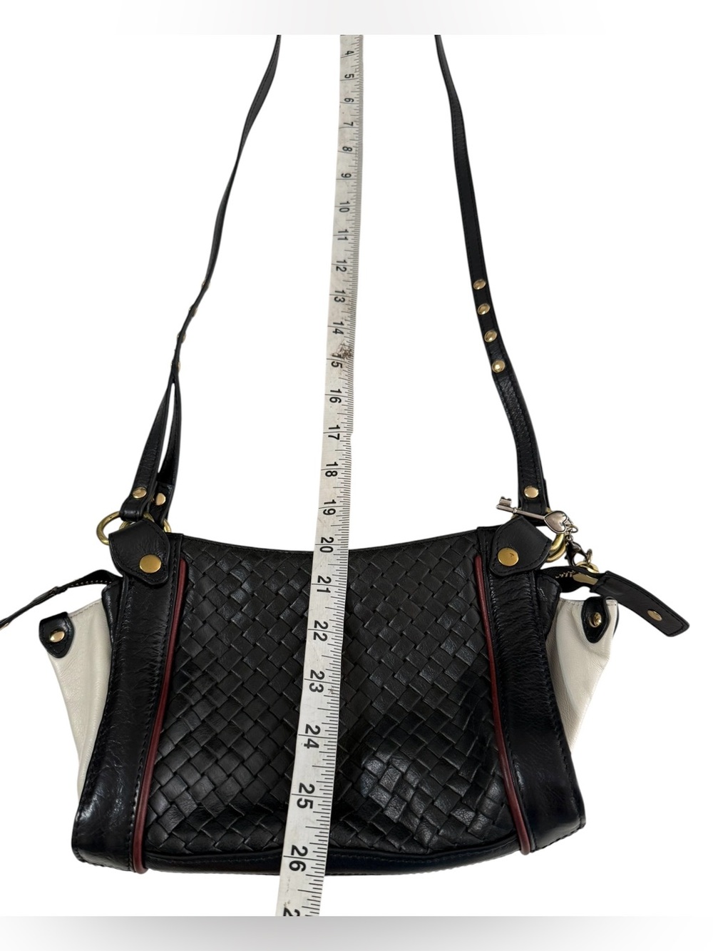 Jane Mayle Club Monaco Crossbody woven black white Bag $250 - Picture 9 of 10